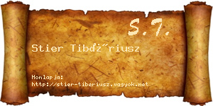 Stier Tibériusz névjegykártya